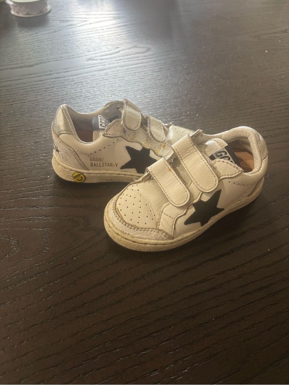 Golden Goose Kids White Sneakers with Black Star